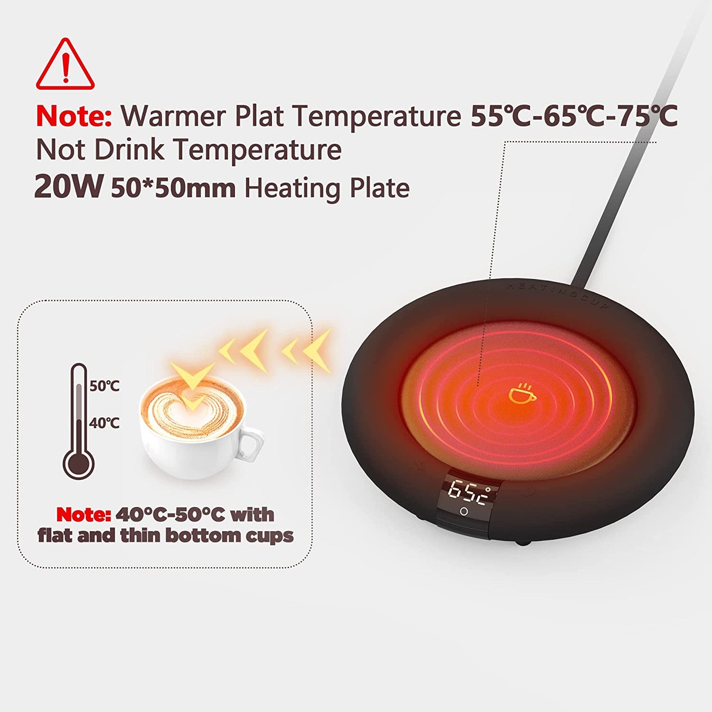 2022 Smart Coffee Mug Warmer - Auto Shut Off, 3 Temperature Settings, Touch Switch & LED Display - Perfect Gift for Coffee Lovers!